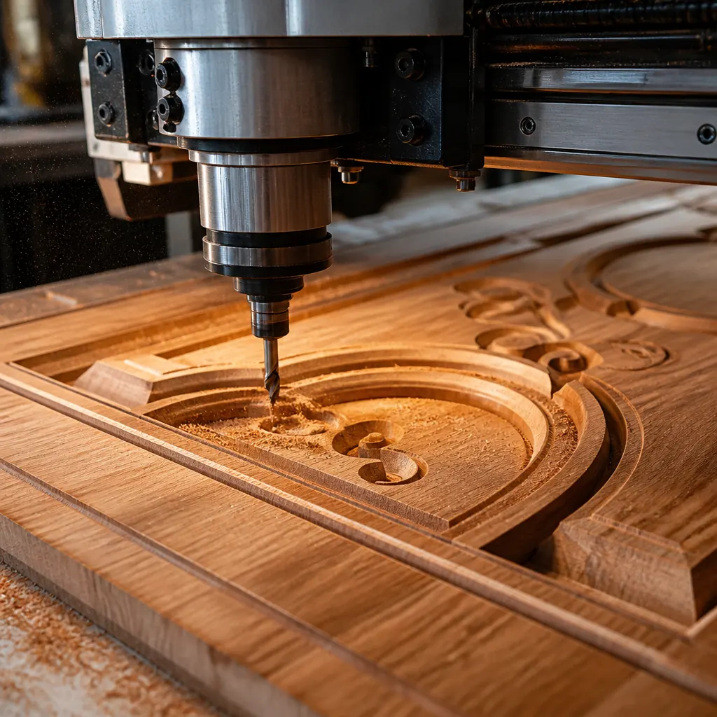 CNC precision cutting for solid wood doors