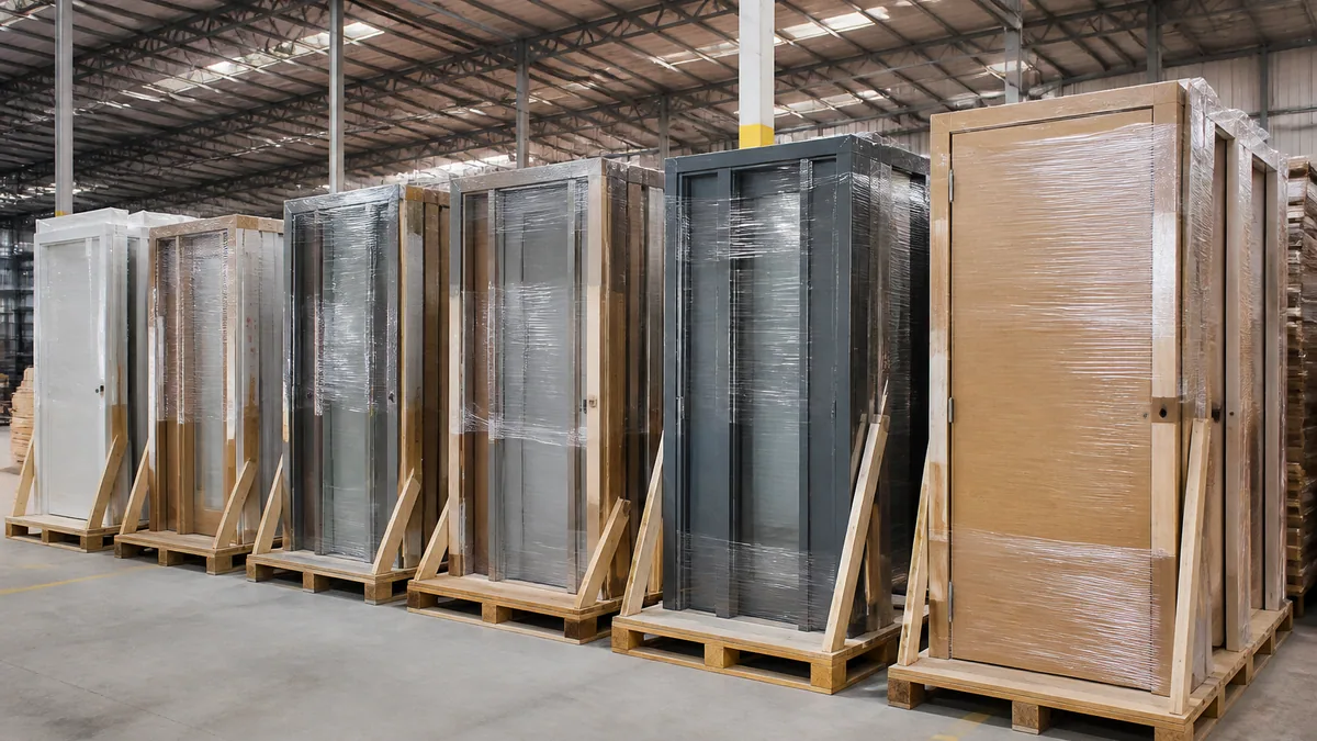 Door sets organized in warehouse zones that match an opening-by-opening installation list