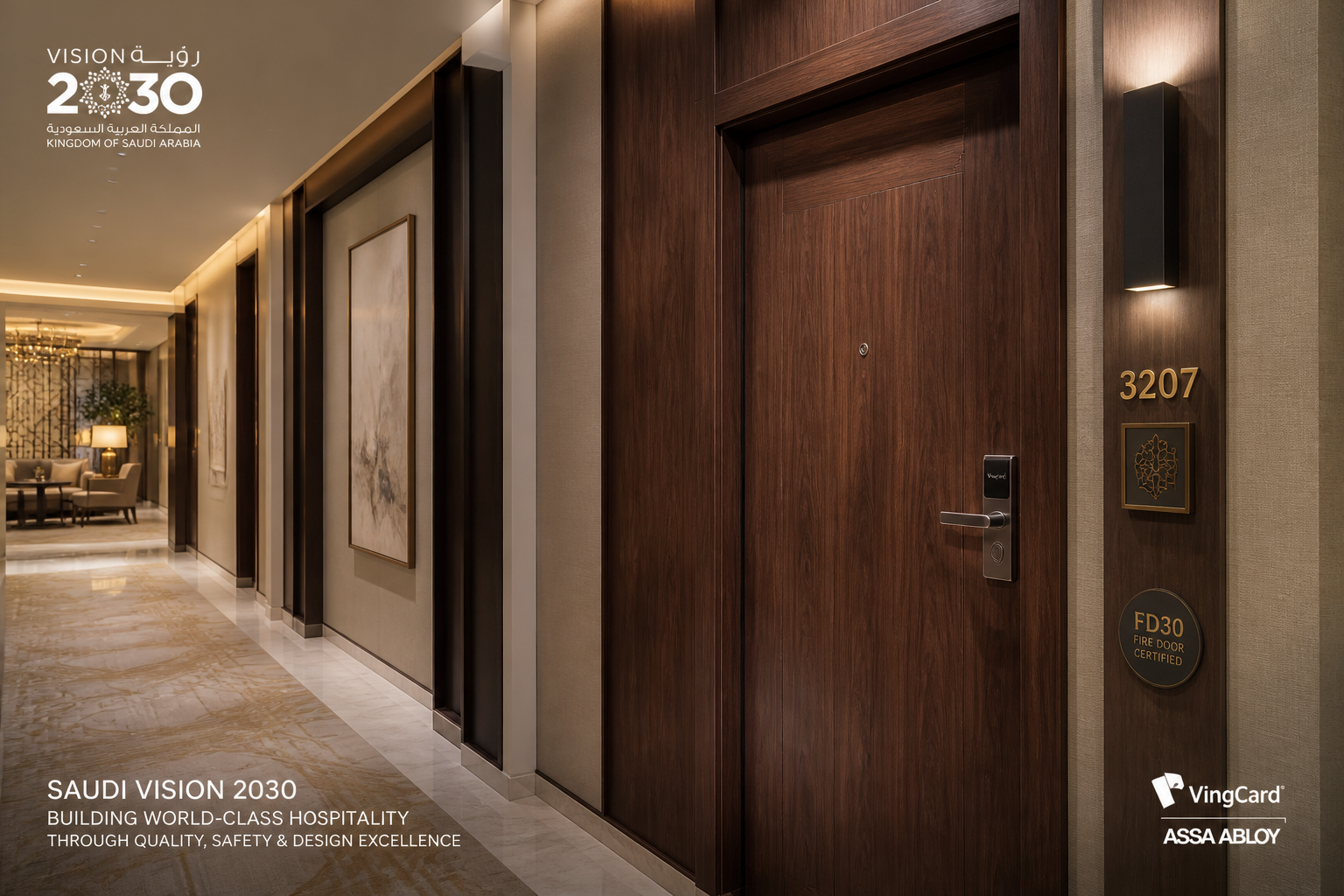 Hotel door package samples and specification materials prepared for a hospitality project review