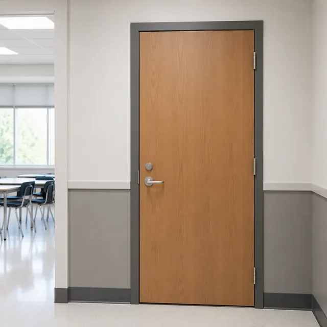 VISFURN school classroom door set in a modern educational corridor