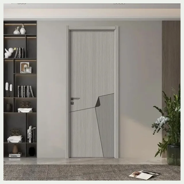 VISFURN wooden interior door installed in a modern room setting