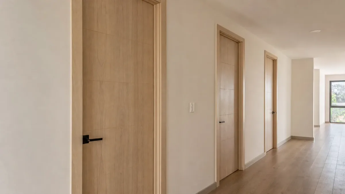 Puertas interiores en pasillo de departamentos
