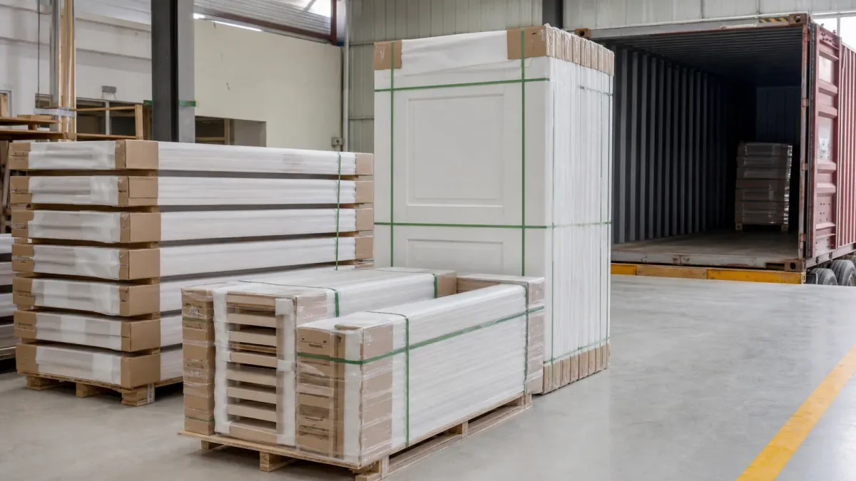 Puertas preparadas con embalaje de exportación