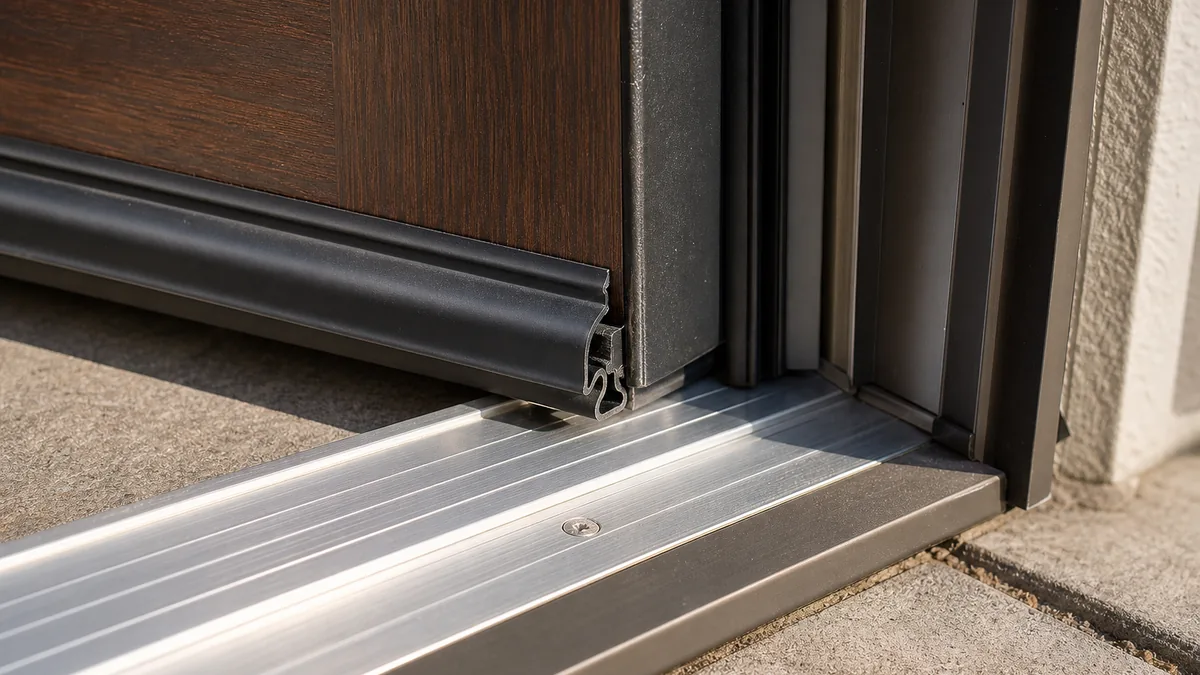 Exterior door threshold and weather seal detail
