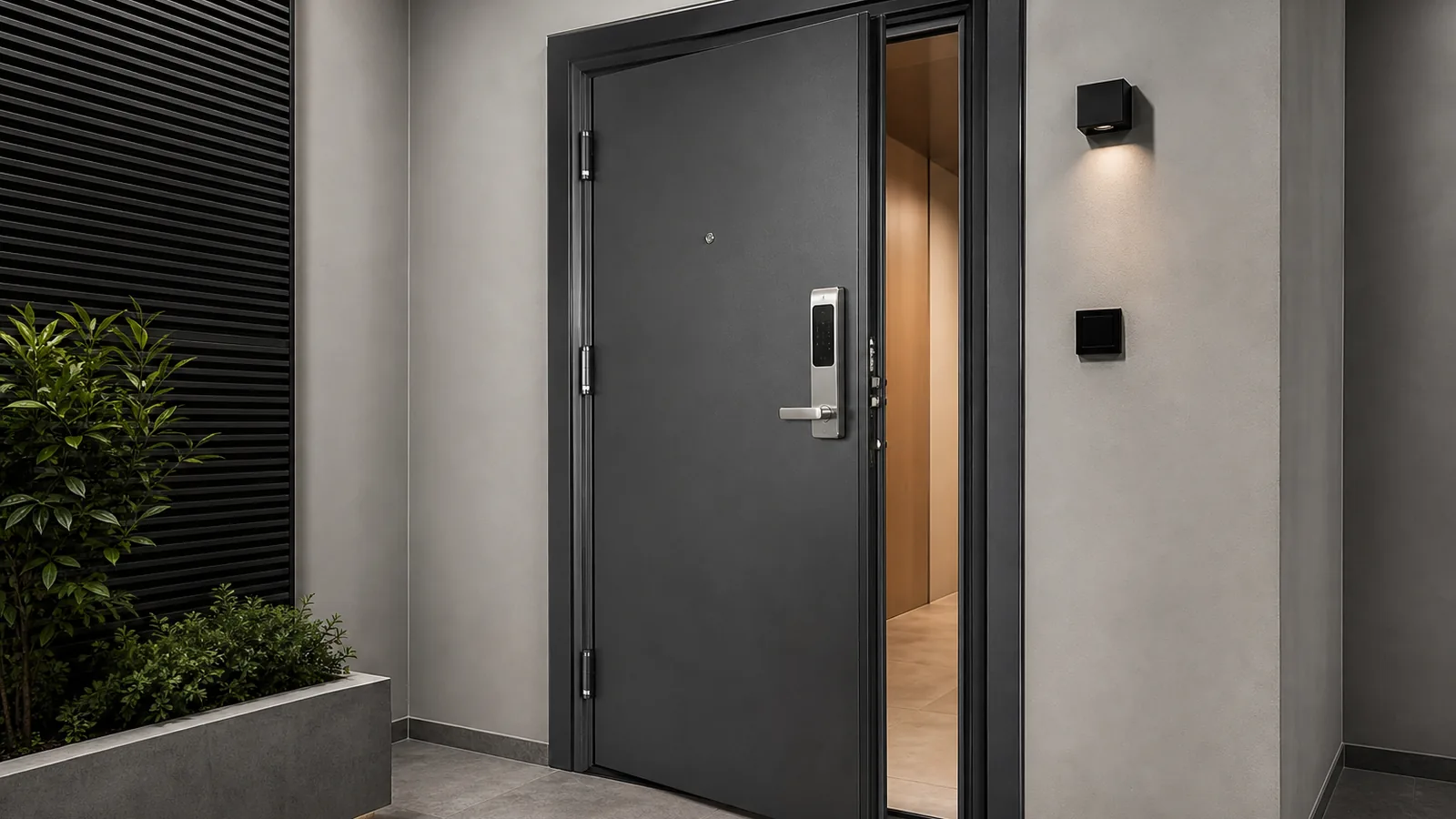 Fire and security door full set with frame hinge closer lock and seal