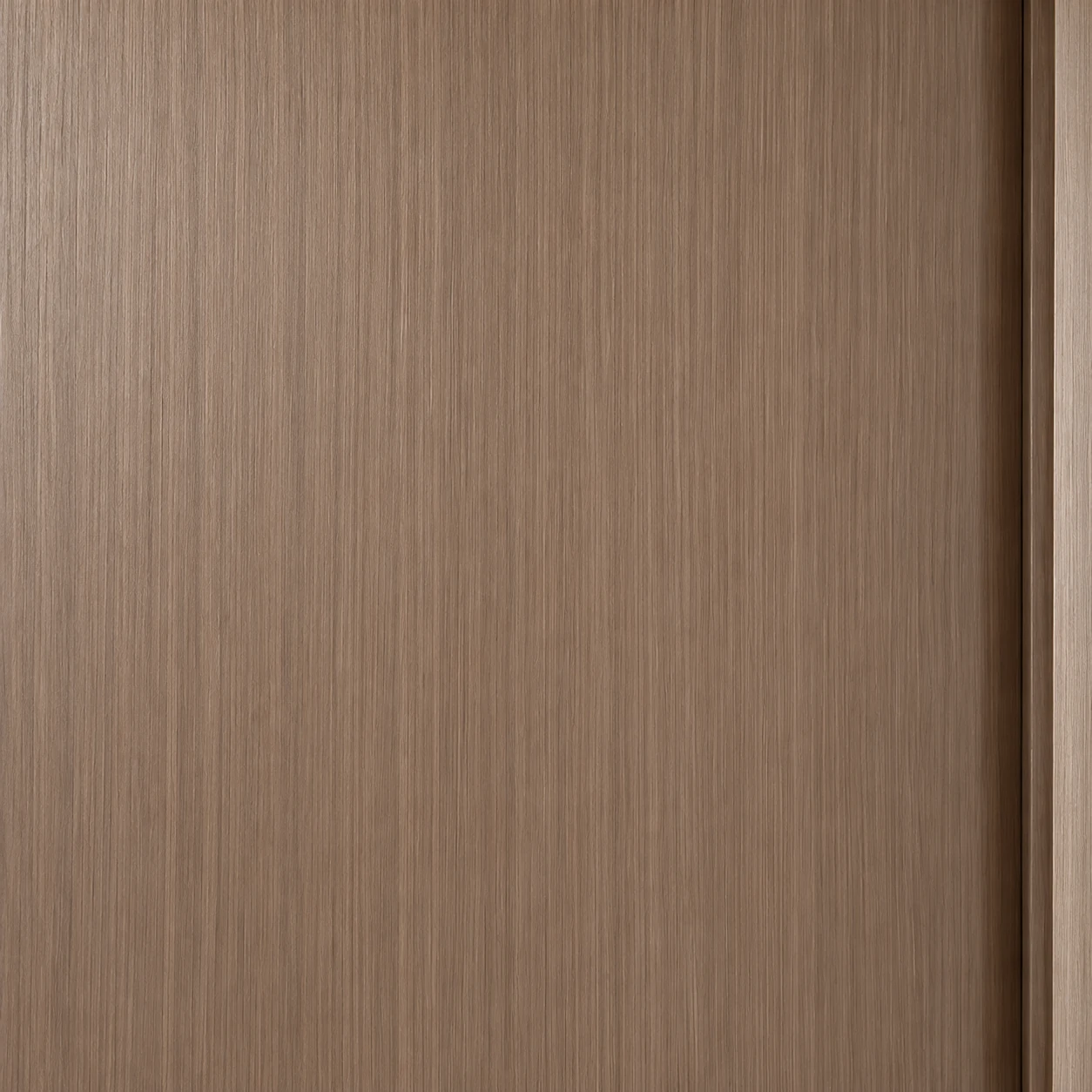 Fine vertical woodgrain on the warm brown flush door face, design illustration