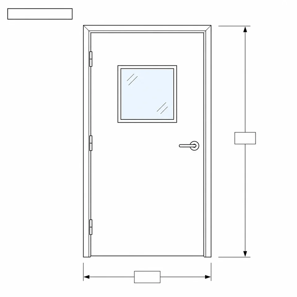Hospital door technical drawing