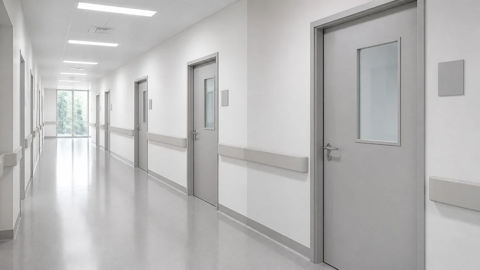 Hospital door corridor installation