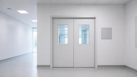 Hospital door in operating room thumbnail