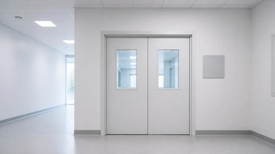 Hospital door in operating room