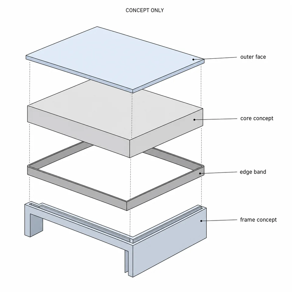 Hospital door structure cross section