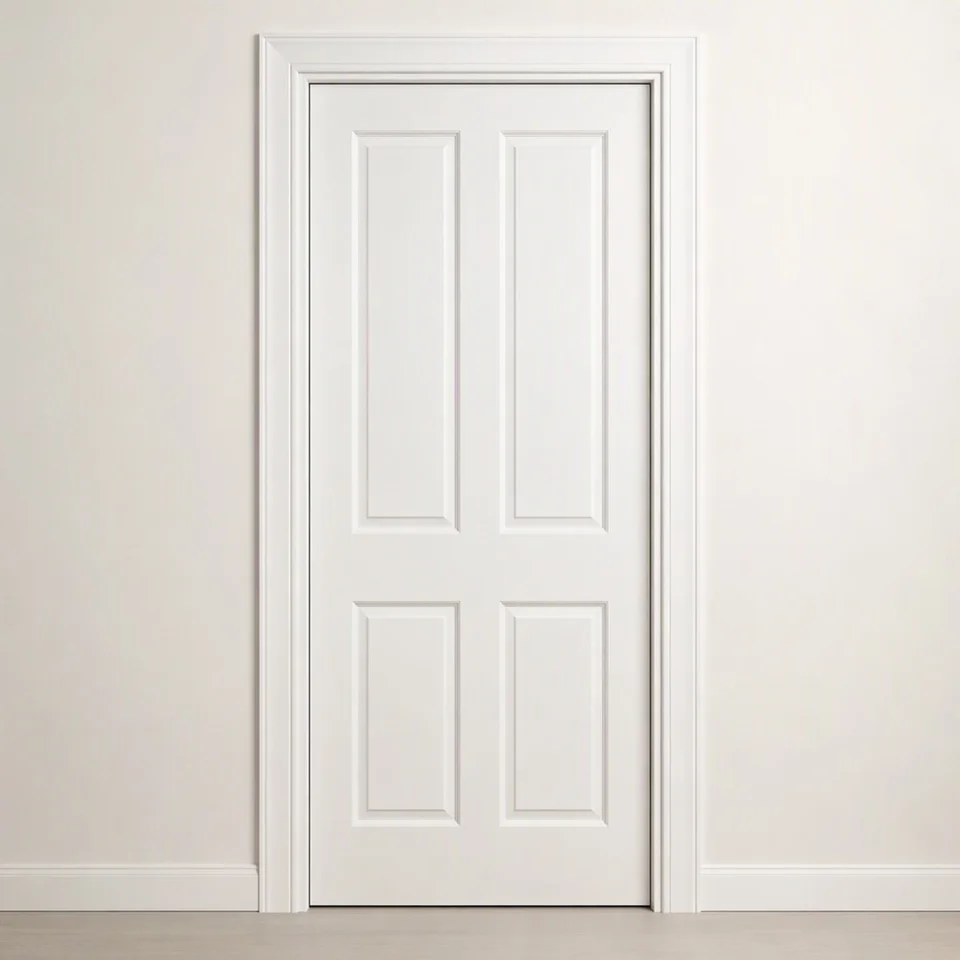 White primed moulded interior door for project review