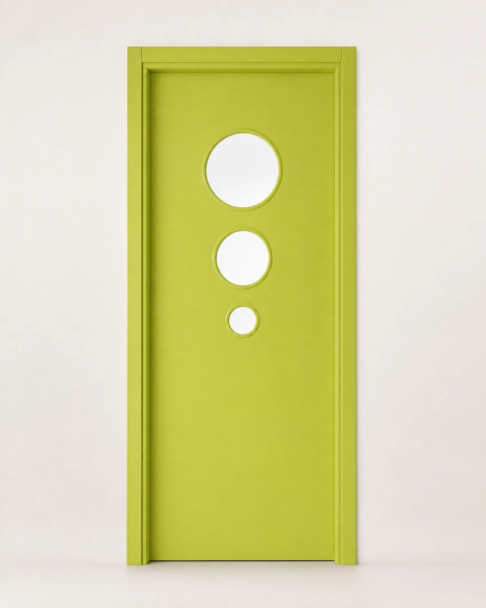 Visfurn custom color classroom door, front view