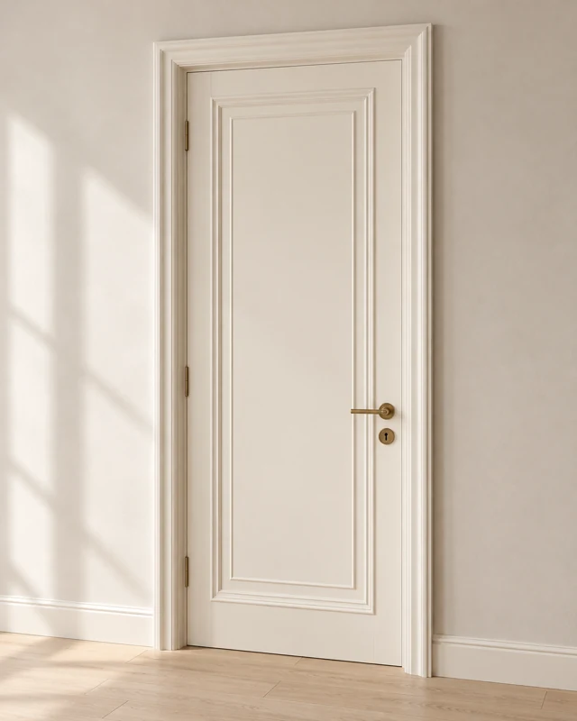 Visfurn ivory French raised-panel wooden interior door design