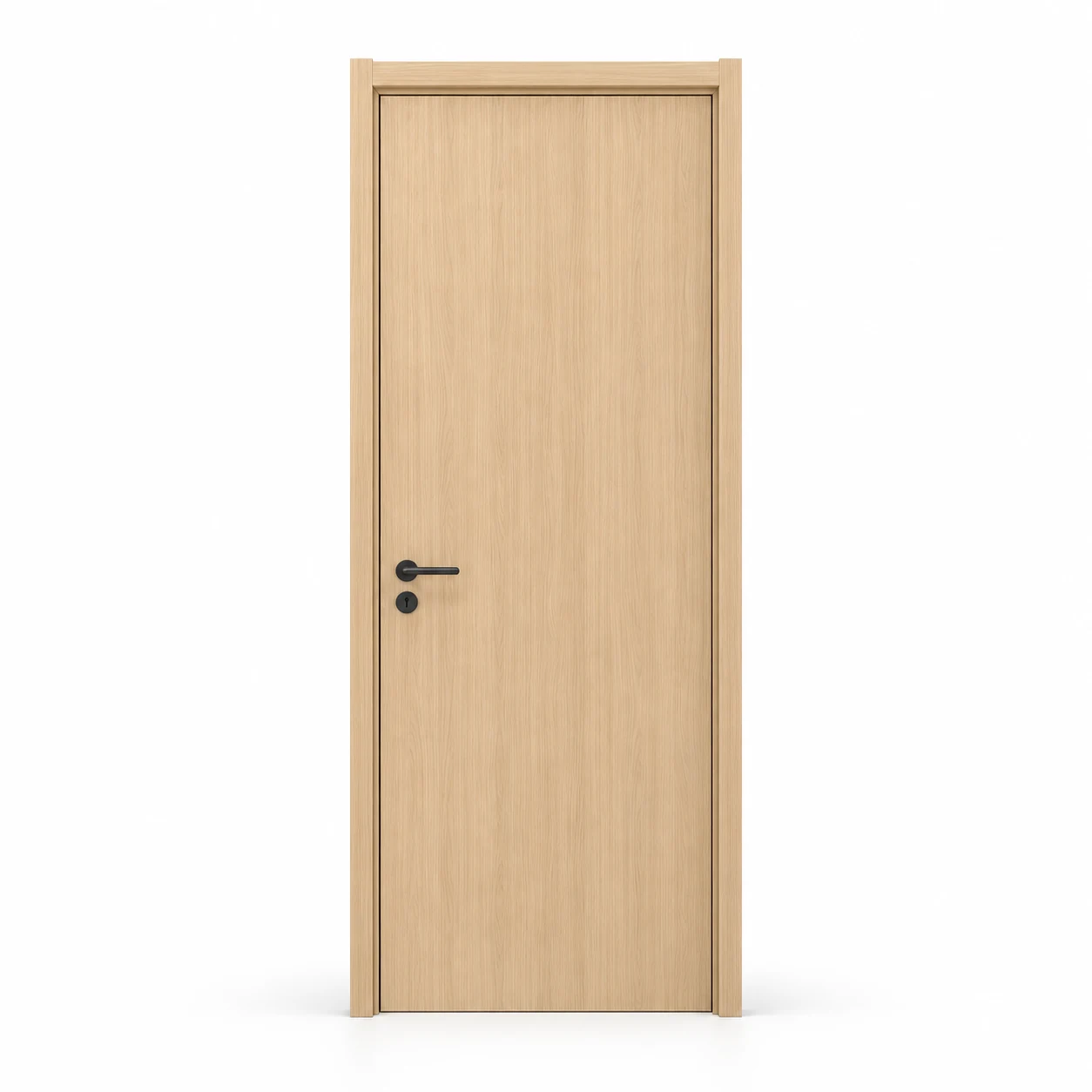Light woodgrain WPC door and frame design reference