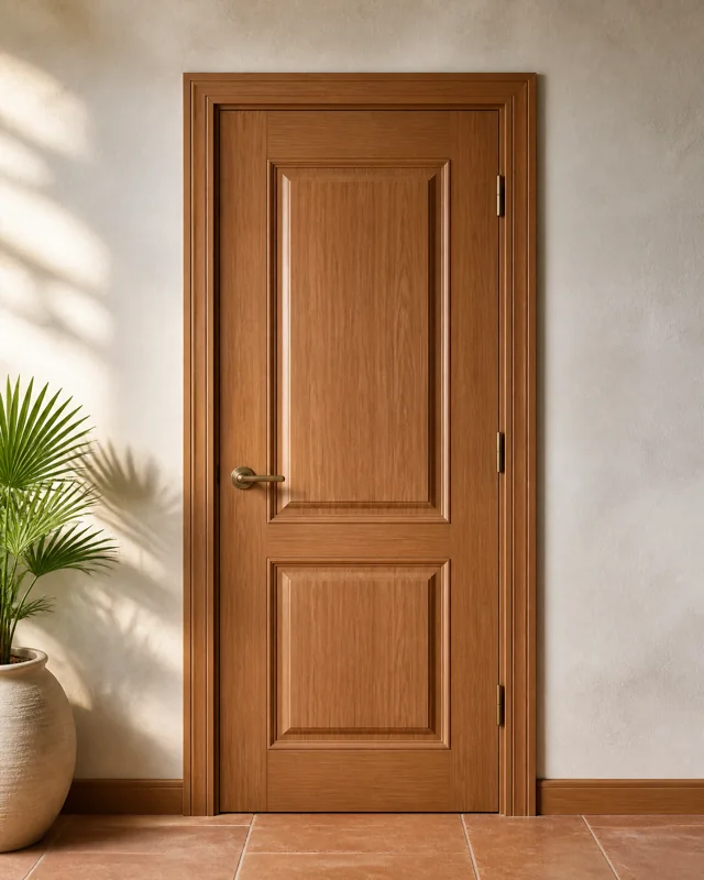 Moulded-panel WPC door front view