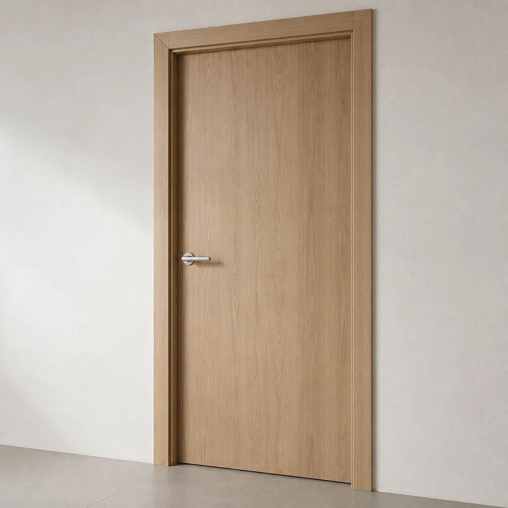 Waterproof WPC interior door with modern flush panel