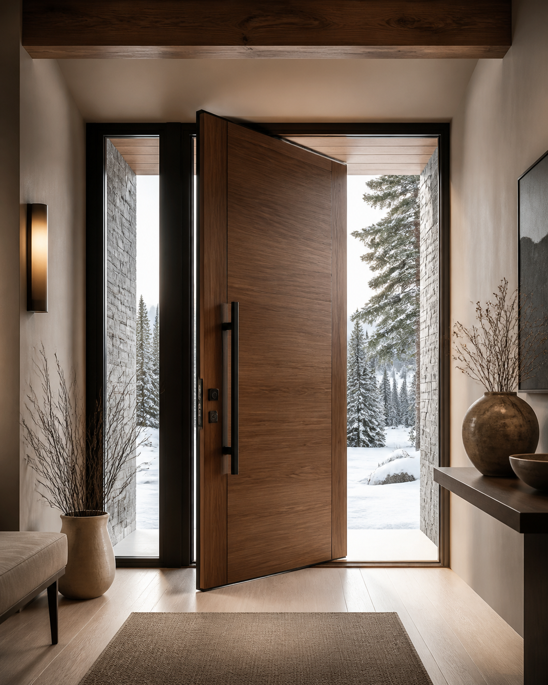Insulated wood door for a Canadian residential project